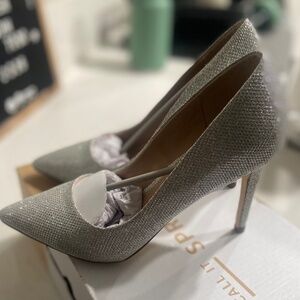 CALL IT SPRING Womens Silver Agrirewiel Pointed Toe Stiletto Slip On size 7.5